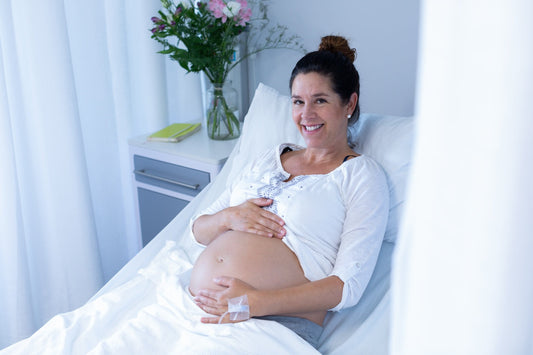 Smiling woman in labour