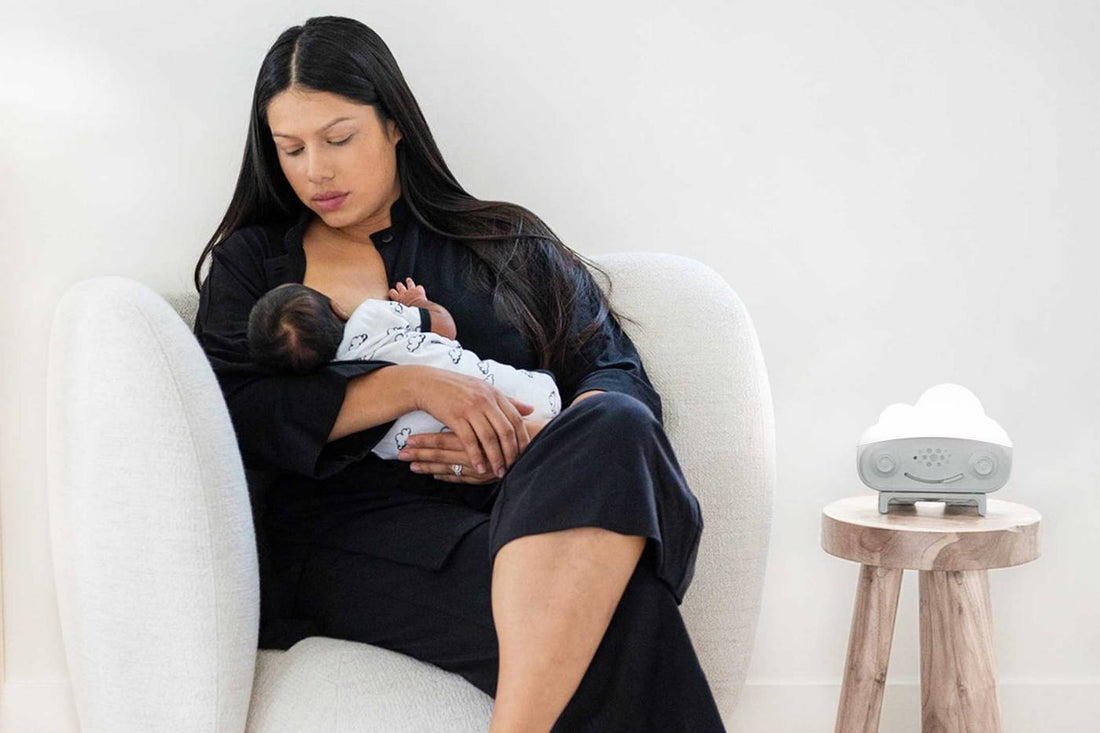 A mum nurses her baby