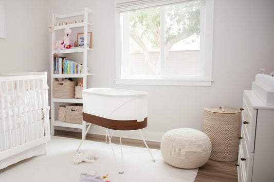 A bright, clean nursery with SNOO