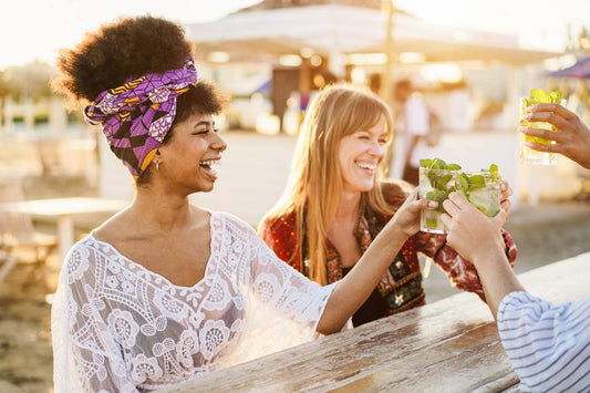 Pregnant mums enjoying non-alcoholic drinks